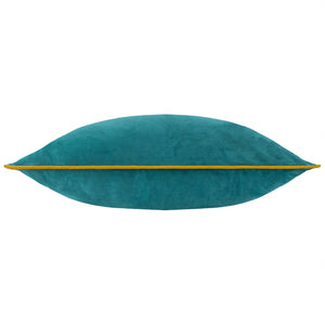 Meridian Velvet Cushion Teal/Ochre