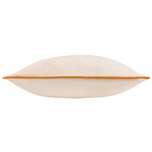 Meridian Velvet Cushion Ecru/Ginger