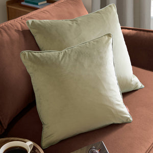 Meridian Velvet Cushion Sage/Green