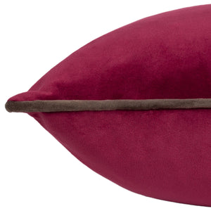 Meridian Velvet Cushion Cranberry/Mocha