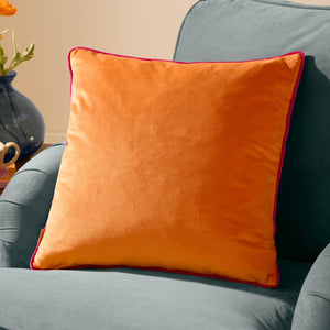 Meridian Velvet Cushion Clementine/Hot Pink