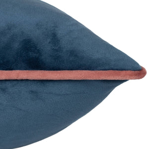 Meridian Velvet Cushion Petrol/Blush