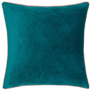 Meridian Velvet Cushion Teal/Blush