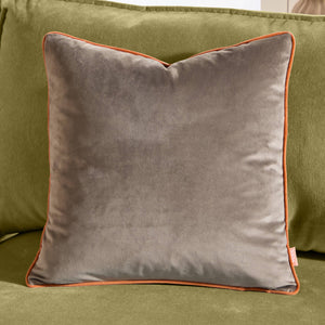 Meridian Velvet Cushion Mocha/Pumpkin