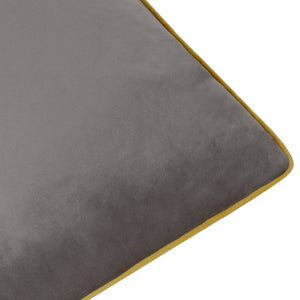 Meridian Velvet Cushion Charcoal/Moss
