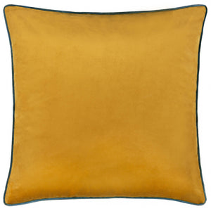 Meridian Velvet Cushion Ochre/Teal