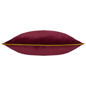 Meridian Velvet Cushion Maroon/Moss