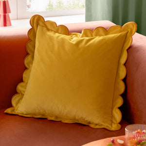 Ravioli Velvet Cushion Lemon/Ginger