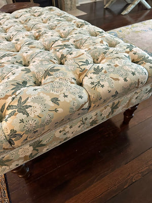 Custom Roberta Ottoman In Blue