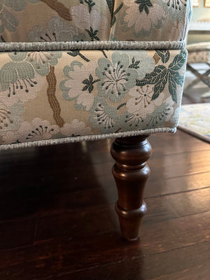 Custom Roberta Ottoman In Blue