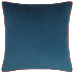 Meridian Velvet Cushion Petrol/Blush