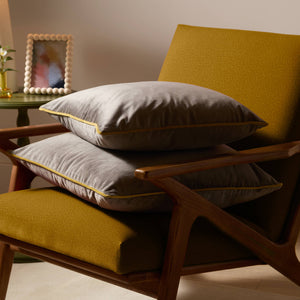 Meridian Velvet Cushion Charcoal/Moss