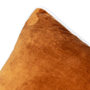 Meridian Velvet Cushion Ginger/Ecru