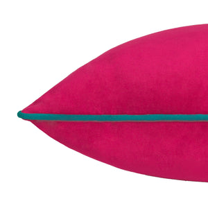 Meridian Velvet Cushion Raspberry/Teal