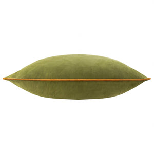 Meridian Velvet Cushion Olive/Ginger