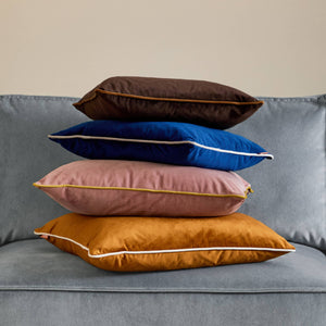 Meridian Velvet Cushion Navy/Silver