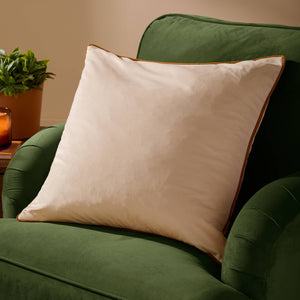 Meridian Velvet Cushion Ecru/Ginger