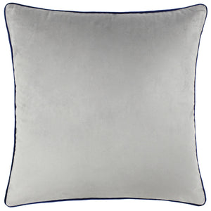 Meridian Velvet Cushion Silver/Navy
