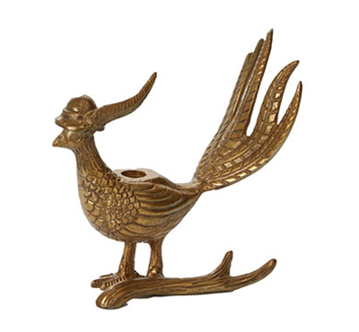 Pheasant Brass Candleholder