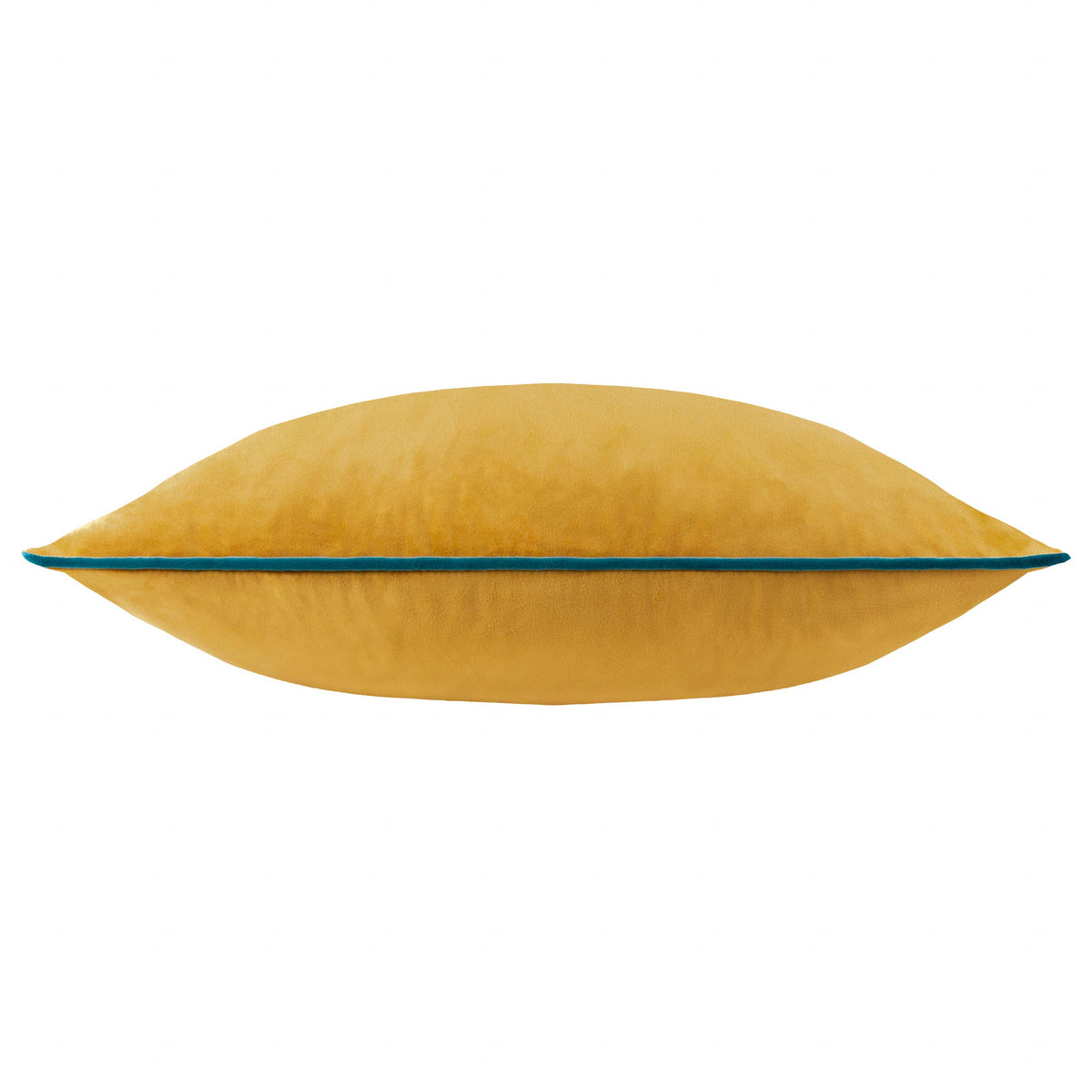 Meridian Velvet Cushion Ochre/Teal