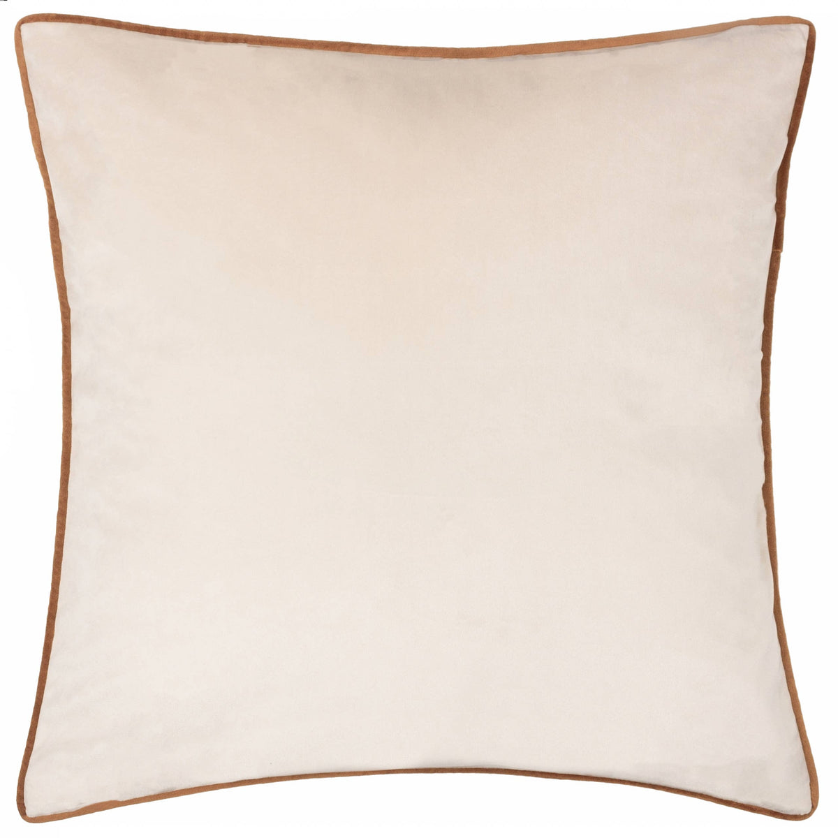 Meridian Velvet Cushion Ecru/Ginger