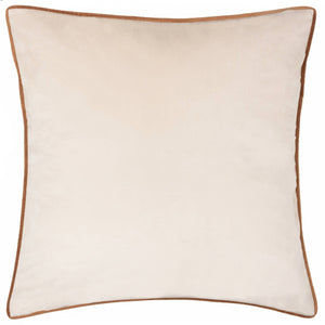 Meridian Velvet Cushion Ecru/Ginger