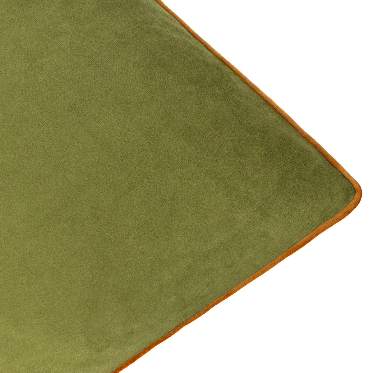 Meridian Velvet Cushion Olive/Ginger