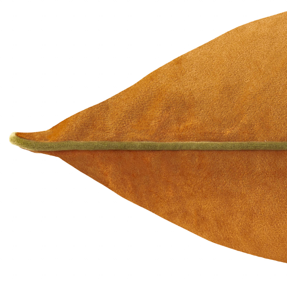 Meridian Velvet Cushion Ginger/Olive