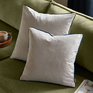 Meridian Velvet Cushion Silver/Navy