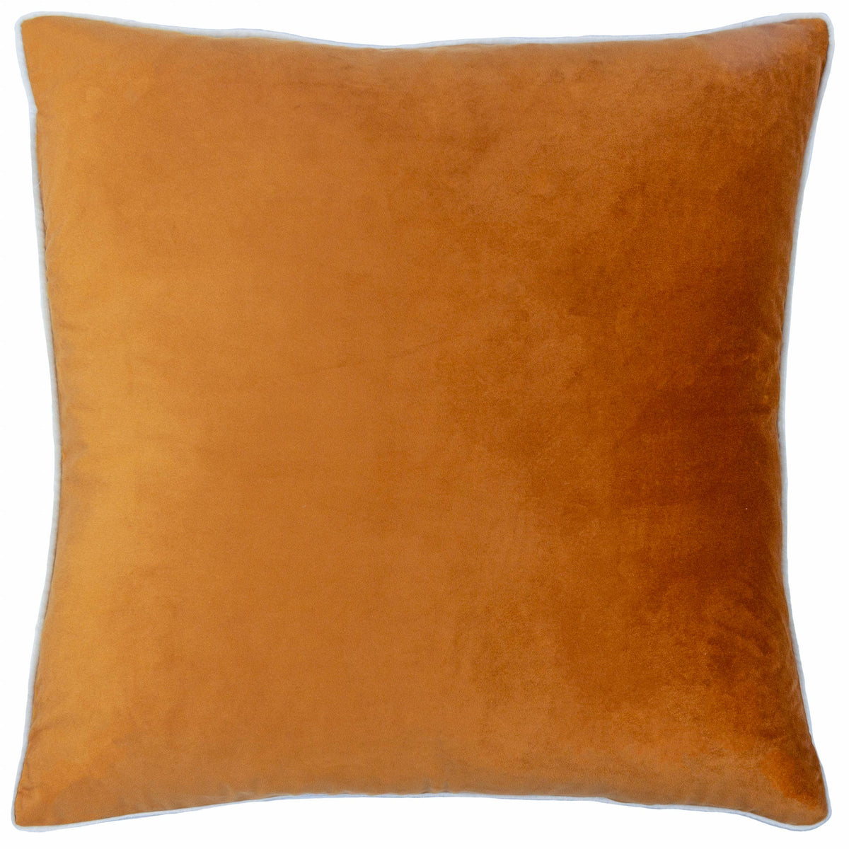 Meridian Velvet Cushion Ginger/Ecru