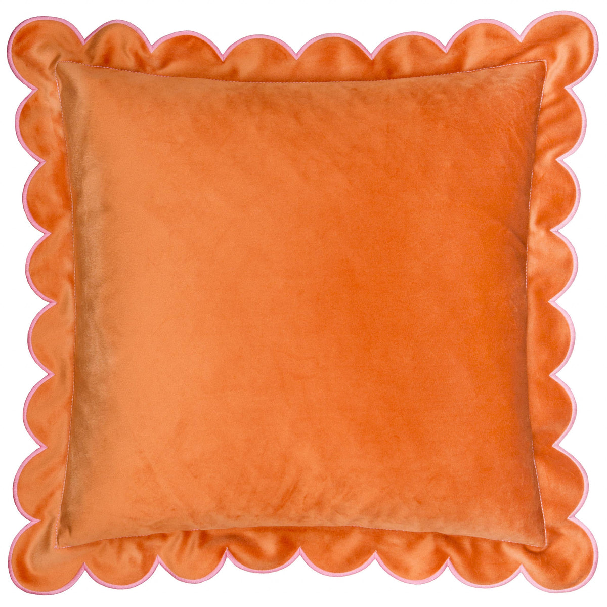 Ravioli Velvet Cushion Orange/Pink