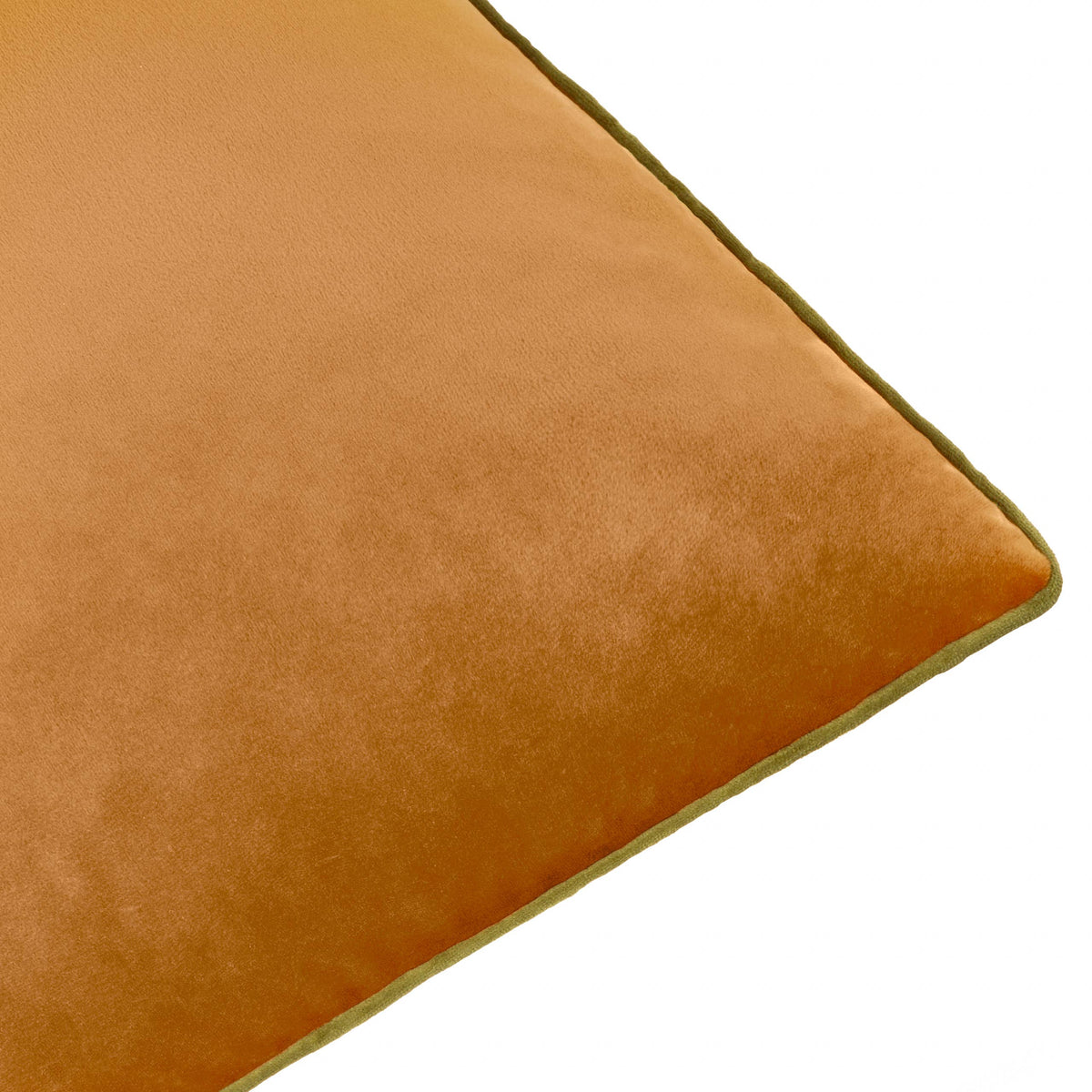 Meridian Velvet Cushion Ginger/Olive