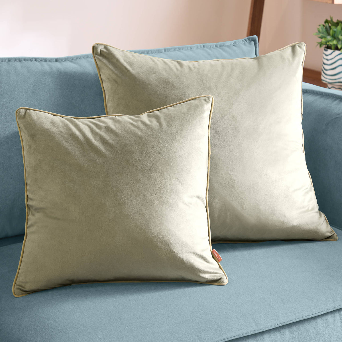 Meridian Velvet Cushion Green/Sage