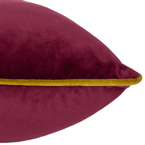 Meridian Velvet Cushion Maroon/Moss