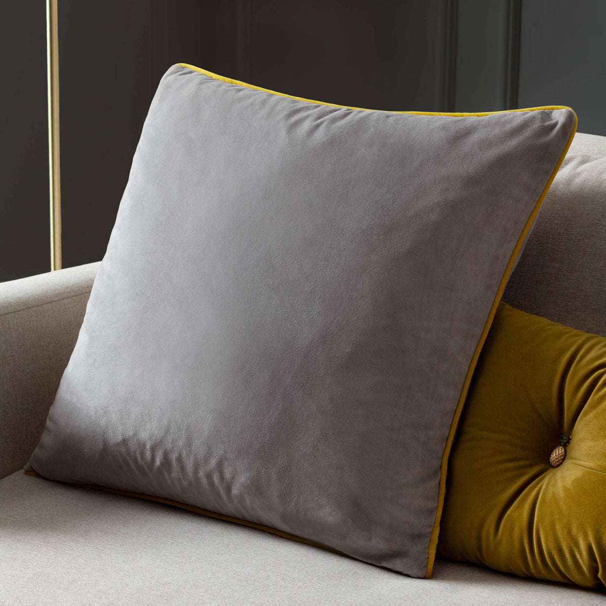 Meridian Velvet Cushion Dove/Cylon