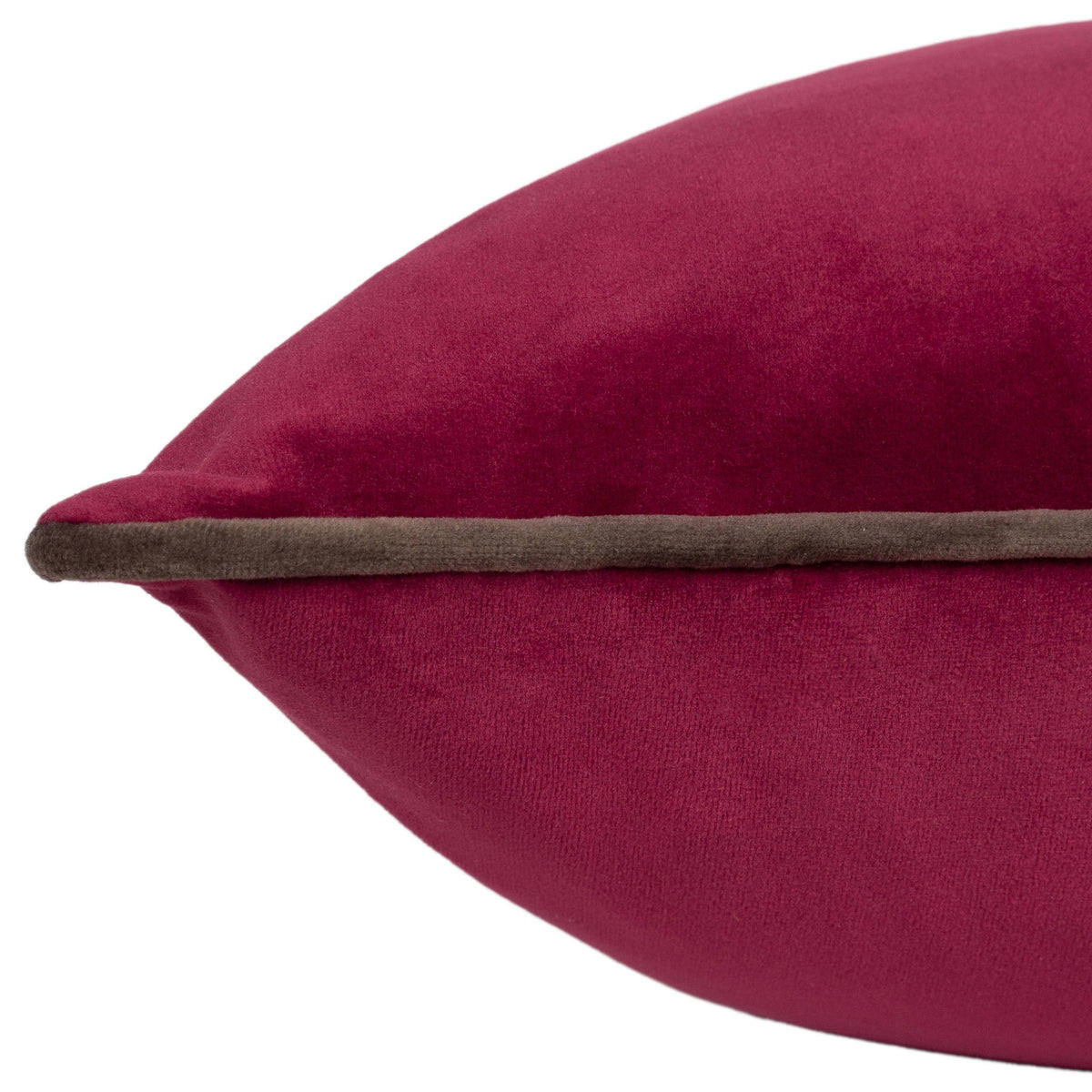 Meridian Velvet Cushion Cranberry/Mocha