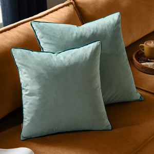 Meridian Velvet Cushion Mineral/Teal