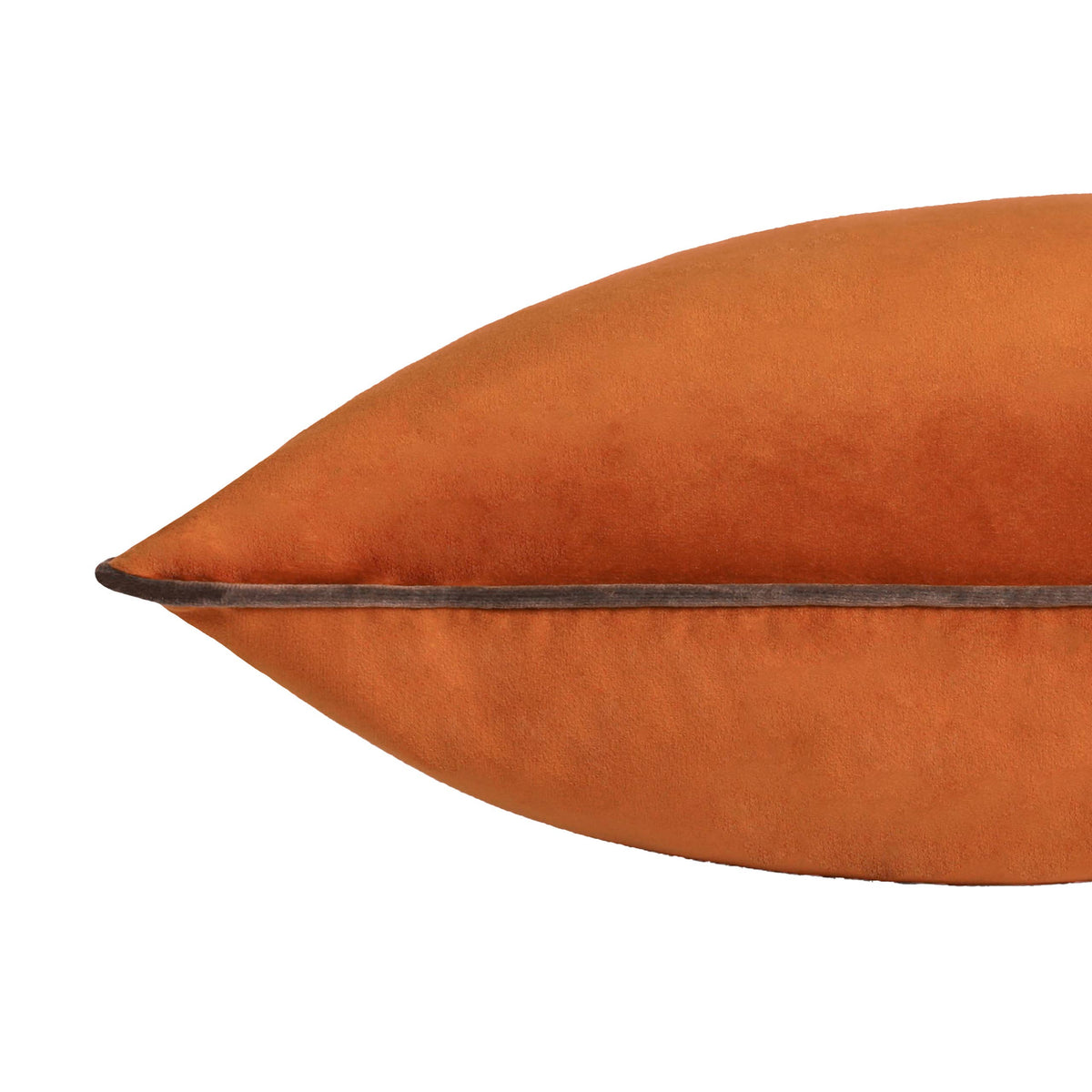 Meridian Velvet Cushion Pumpkin/Mocha