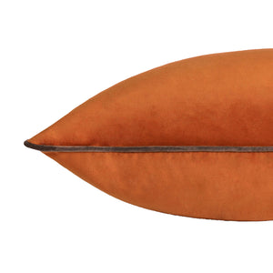 Meridian Velvet Cushion Pumpkin/Mocha
