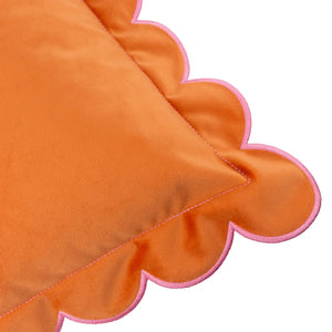 Ravioli Velvet Cushion Orange/Pink