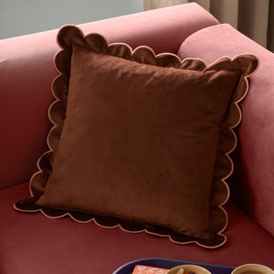 Ravioli Velvet Cushion Chestnut/Slipper
