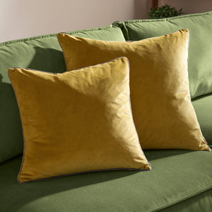 Meridian Velvet Cushion Moss/Charcoal