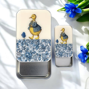 Duck and flower notions tin