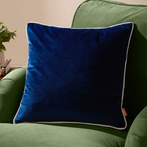 Meridian Velvet Cushion Navy/Silver