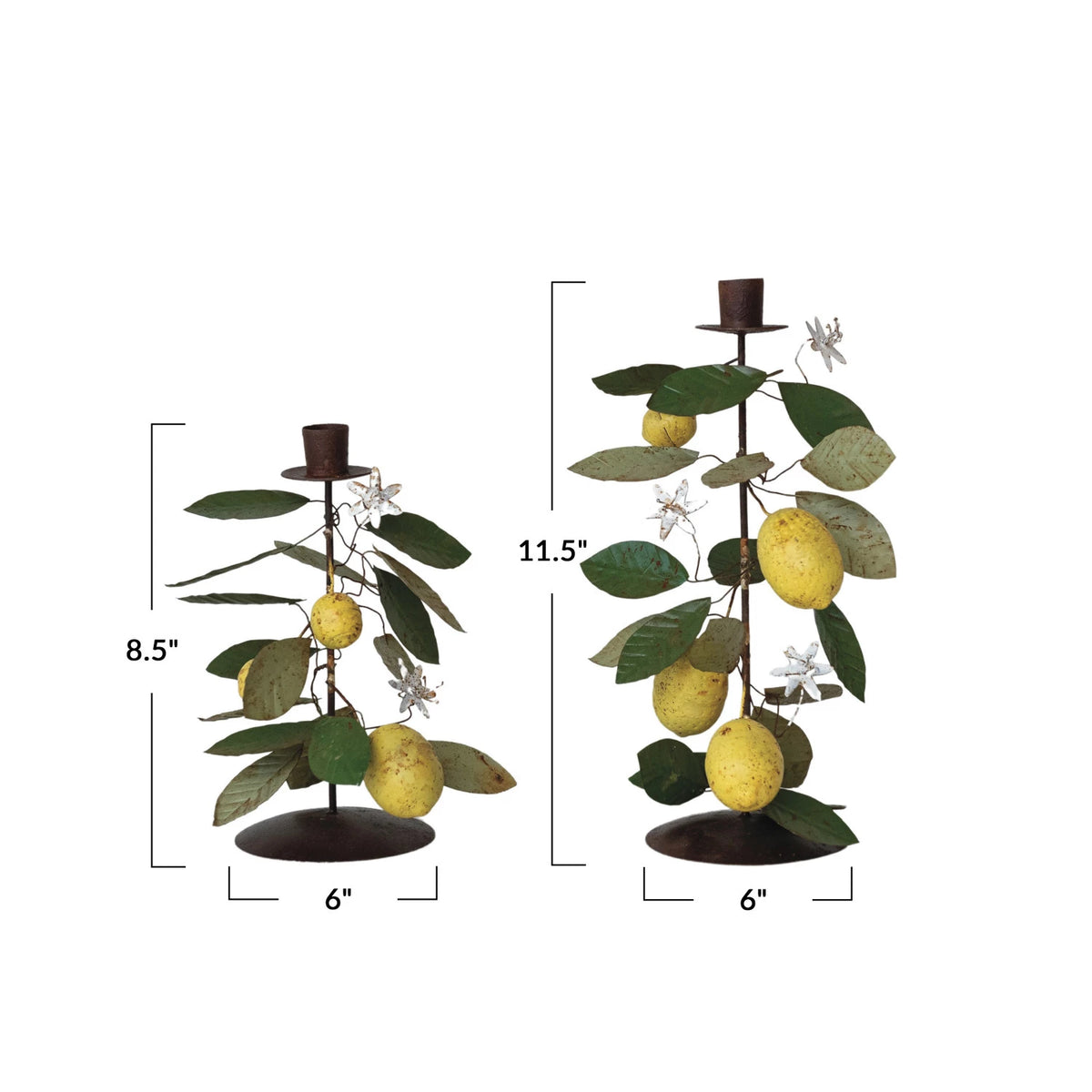 Toleware Lemons Vintage Candleholder