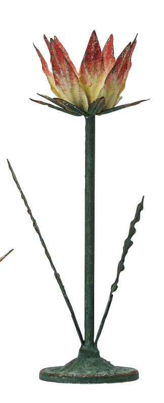Metal Toleware Flower Candle Holder