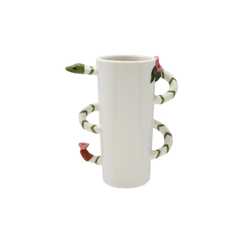 Snake Vase - Green/Pink