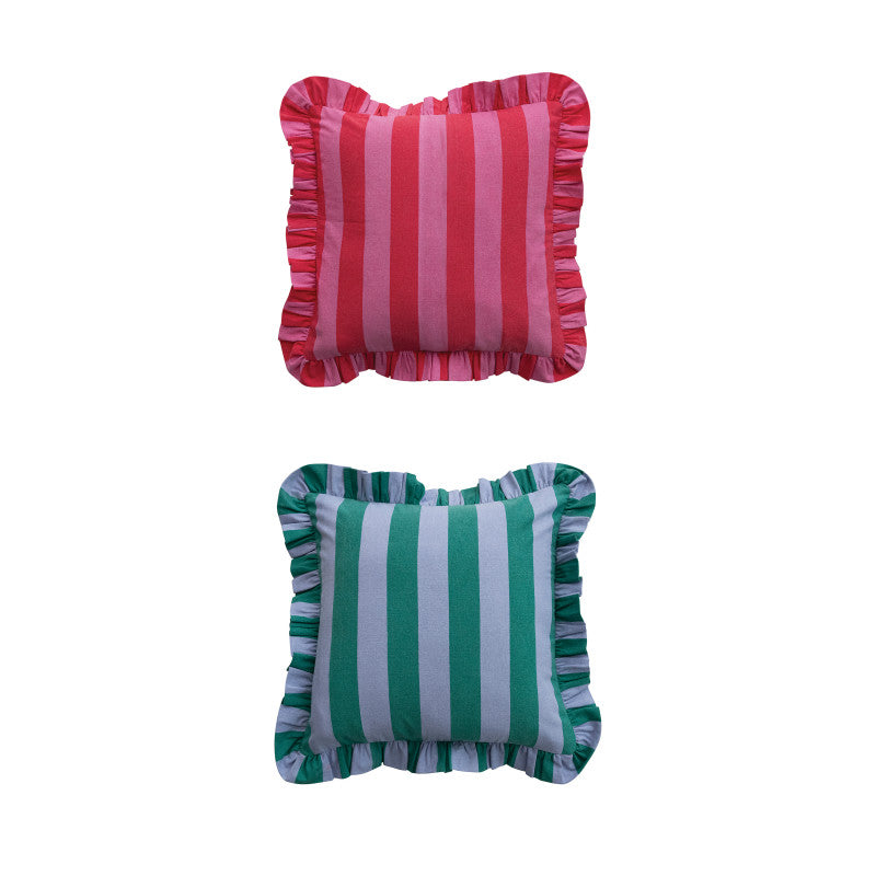 Striped Ruffle Pillow