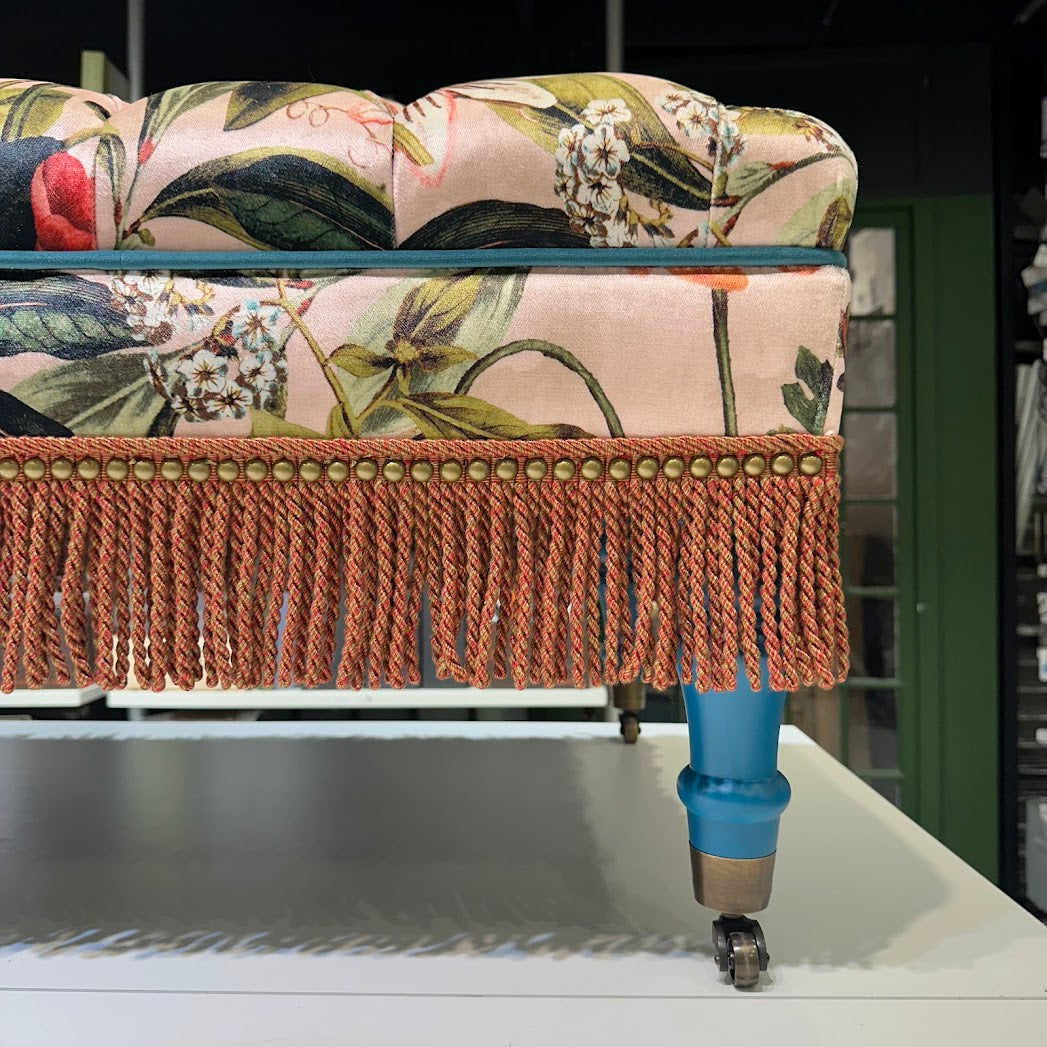 Custom Roberta Ottoman In Pink