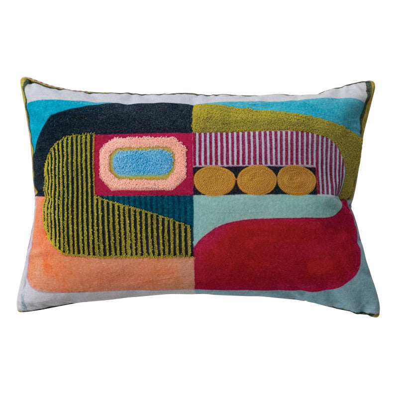 Embroidered Lumbar Pillow